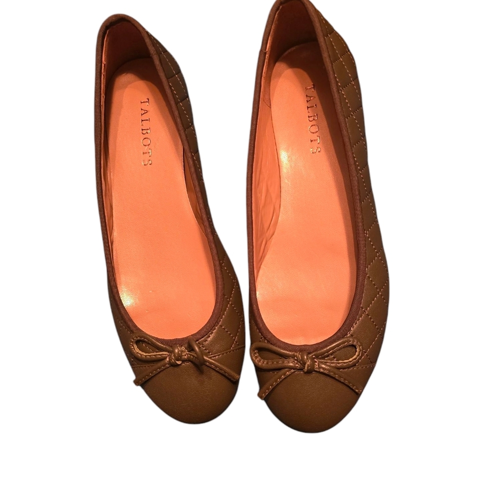 Talbots Brown Quilted Ballet Flats